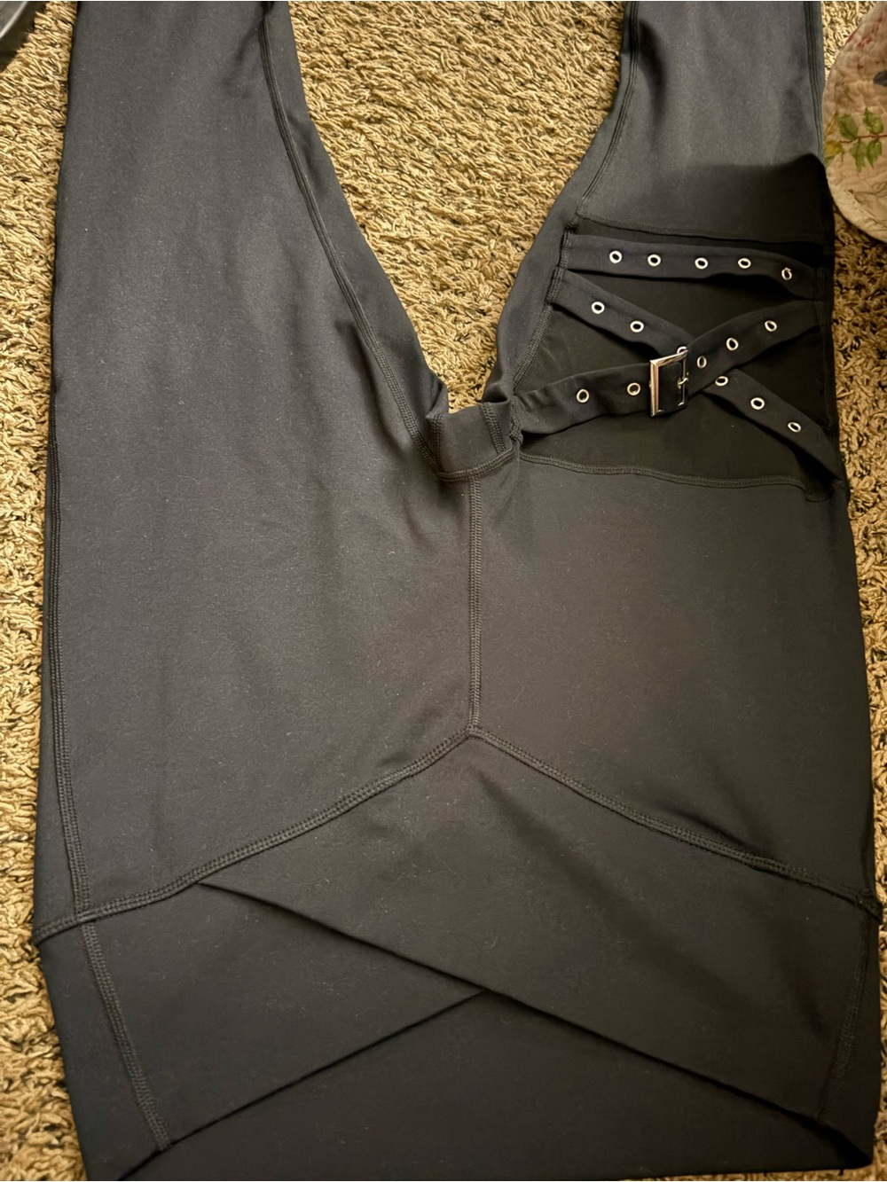 HALARA Black Jumpsuit with Grommet Strap Detail